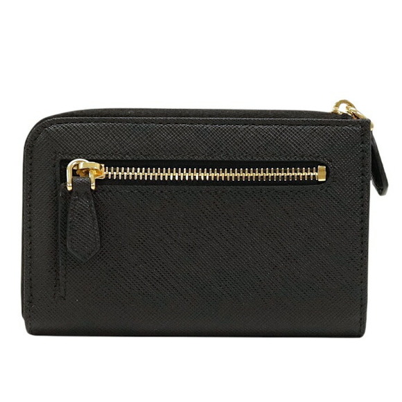 Prada Saffiano Leather Key Case Wallet L Zip Coin Multi Purpose Nero Black - Picture 3 of 11